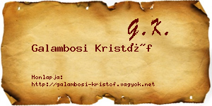 Galambosi Kristóf névjegykártya